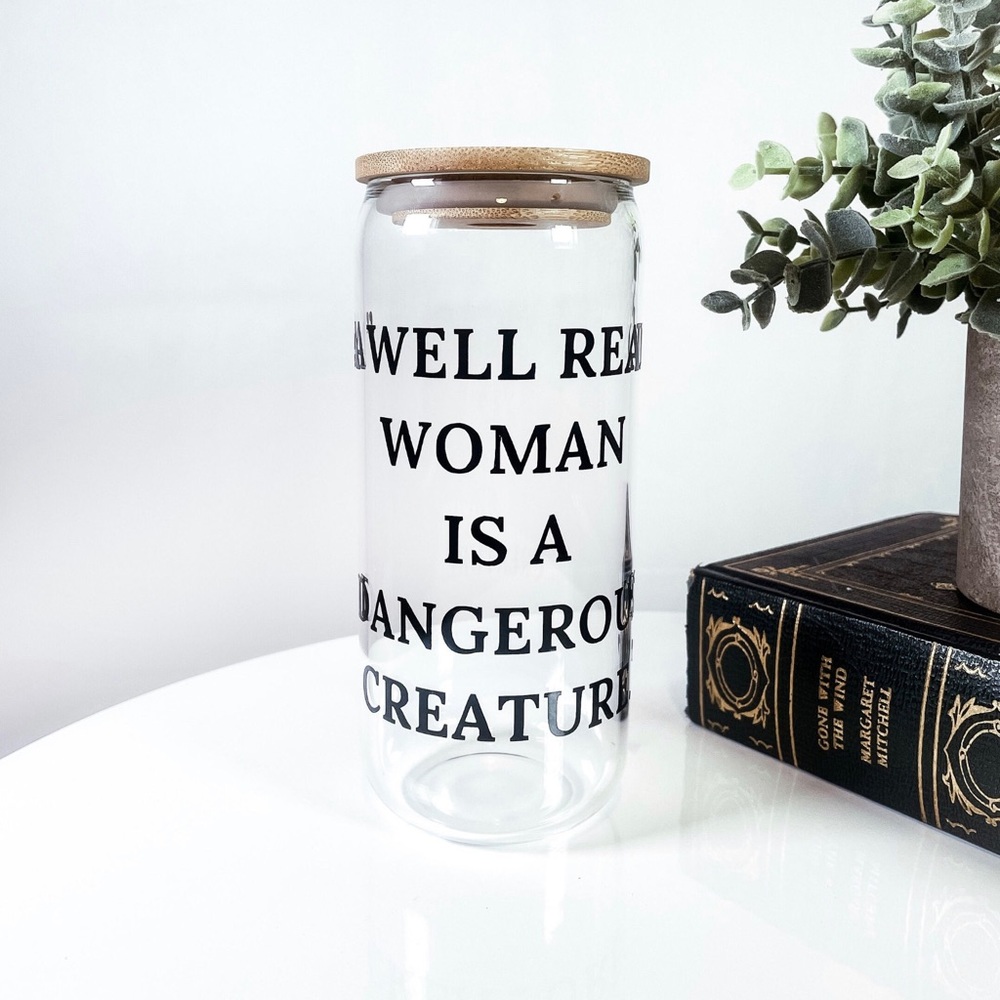 Literature 20oz glass cup | book lovers gift